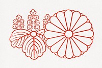 Red Japanese flower, botanical illustration. Public domain image from our own original 1884 edition of The Ornamental Arts Of Japan. Digitally enhanced by rawpixel.