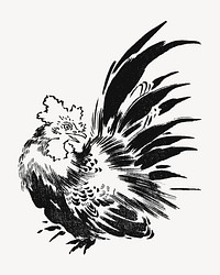 Japanese chicken, ink animal illustration by Toyeki psd. Remixed by rawpixel.