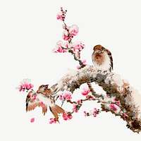 Bird, vintage animal painting by G.A. Audsley-Japanese illustration psd. Remixed by rawpixel.