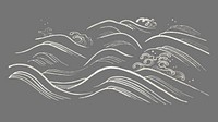 Japanese ocean wave, vintage illustration psd. Remixed by rawpixel.