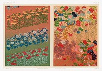 Japanese flower fan pattern by G.A. Audsley-Japanese illustration. Public domain image from our own original 1884 edition of The Ornamental Arts Of Japan. Digitally enhanced by rawpixel.