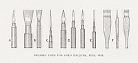 Japanese paint brushes by G.A. Audsley-Japanese illustration. Public domain image from our own original 1884 edition of The Ornamental Arts Of Japan. Digitally enhanced by rawpixel.