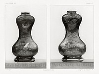 Antique print of bottle vase from section VI plate X. by G.A. Audsley-Japanese sculpture. Public domain image from our own original 1884 edition of The Ornamental Arts Of Japan. Digitally enhanced by rawpixel.