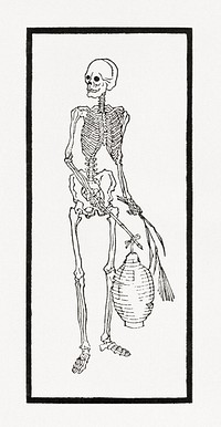 S letter skeleton iconography Japanese illustration. Public domain image from our own original 1884 edition of The Ornamental Arts Of Japan. Digitally enhanced by rawpixel.