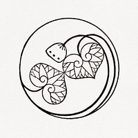 Abstract Japanese lotus leaf illustration. Public domain image from our own original 1884 edition of The Ornamental Arts Of Japan. Digitally enhanced by rawpixel.