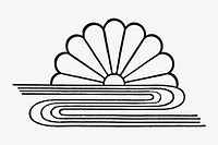 Flower river, line art symbol illustration. Remixed by rawpixel.