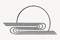 Rising sun river, line art symbol illustration. Remixed by rawpixel.