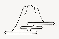 Japanese mountain & cloud,  line art symbol illustration. Remixed by rawpixel.