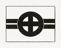 Antique print of Japanese, circle flag symbol illustration. Public domain image from our own original 1884 edition of The Ornamental Arts Of Japan. Digitally enhanced by rawpixel.