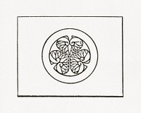Antique print of Japanese, leafy flag symbol illustration. Public domain image from our own original 1884 edition of The Ornamental Arts Of Japan. Digitally enhanced by rawpixel.