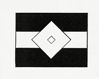 Antique print of Japanese, abstract flag symbol illustration. Public domain image from our own original 1884 edition of The Ornamental Arts Of Japan. Digitally enhanced by rawpixel.