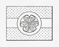 Antique print of Japanese, leafy flag symbol illustration. Public domain image from our own original 1884 edition of The Ornamental Arts Of Japan. Digitally enhanced by rawpixel.