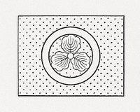 Antique print of Japanese, leafy flag symbol illustration. Public domain image from our own original 1884 edition of The Ornamental Arts Of Japan. Digitally enhanced by rawpixel.