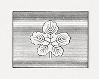 Antique print of Japanese, leafy flag symbol illustration. Public domain image from our own original 1884 edition of The Ornamental Arts Of Japan. Digitally enhanced by rawpixel.