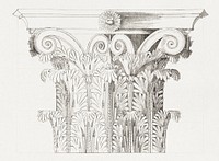Unknown, Corinthian capital, elevation (recto) Unknown, Corinthian capital, plan diagram and detail (verso) (1540&ndash;1560) drawing art. Original public domain image from The MET Museum. Digitally enhanced by rawpixel.
