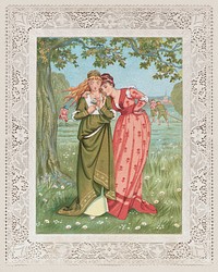 Valentine (1876) chromolithograph art by Kate Greenaway. Original public domain image from The MET Museum. Digitally enhanced by rawpixel.