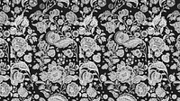 Black botanical patterned desktop wallpaper Remixed by rawpixel. 