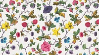 Vintage botanical pattern desktop wallpaper. Remixed by rawpixel.