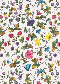 Vintage botanical pattern background. Remixed by rawpixel.