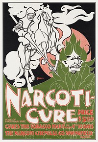 Narcoti-cure (1895) chromolithograph art by Will H. Bradley. Original public domain image from Digital Commonwealth. Digitally enhanced by rawpixel.