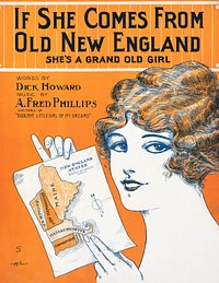 If she comes from old New England she's a grand old girl (1914) chromolithograph art by Richard Howard. Original public domain image from Digital Commonwealth. Digitally enhanced by rawpixel.