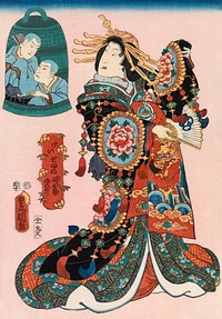 A Courtesan Performing the Kawasaki Dance (1856) woodblock print by Kunisada. Original public domain image from The Finnish National Gallery. Digitally enhanced by rawpixel.