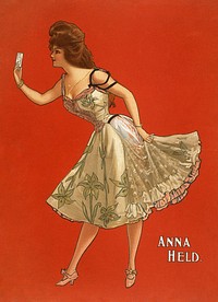Anna Held (1899) chromolithograph art. Original public domain image from the Library of Congress. Digitally enhanced by rawpixel.