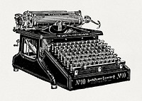 Drawing of the Smith Premier typewriter (1910) vintage illustration. Original public domain image from Wikimedia Commons. Digitally enhanced by rawpixel.