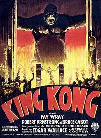 King Kong French movie poster (1933) chromolithograph art by RKO Radio Pictures; Roland Coudon. Original public domain image from Wikimedia Commons. Digitally enhanced by rawpixel.