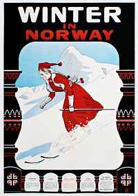 Winter in Norway (1907) chromolithograph art by Andreas Bloch. Original public domain image from Wikimedia Commons. Digitally enhanced by rawpixel.