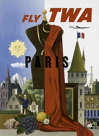 Vintage Travel Poster Paris (2015) chromolithograph art by GDJ. Original public domain image from Wikimedia Commons. Digitally enhanced by rawpixel.