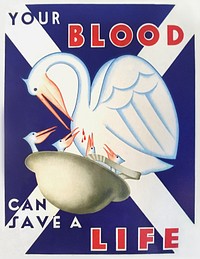 Poster The Scottish National Blood Transfusion Association (1944) chromolithograph art by Krzysztof M. Munnich. Original public domain image from Wikimedia Commons. Digitally enhanced by rawpixel.