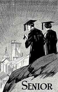 Senior class artwork featured in East Texas State Normal College (1920) vintage illustration. Original public domain image from Wikimedia Commons. Digitally enhanced by rawpixel.