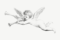 Cherub vintage illustration psd. Remixed by rawpixel. 