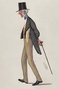 Vanity Fair - Bankers and Financiers. 'Colonial'. Mr. Charles Cox (1881) chromolithograph art by Leslie Matthew 'Spy' Ward. Original public domain image from Yale Center for British Art. Digitally enhanced by rawpixel.