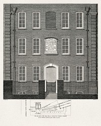 The Alms House in Great St. Helens (1825) engraving art. Original public domain image from Yale Center for British Art. Digitally enhanced by rawpixel.