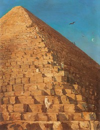 The Great Pyramid by Giza (1830)  by Adrien Dauzats. Original public domain image from The MET Museum. Digitally enhanced by rawpixel.