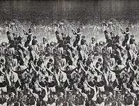 Woodstock (1970) people cheering, vintage photo. Original public domain image from The Minneapolis Institute of Art. Digitally enhanced by rawpixel.