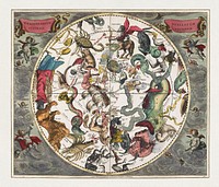 The Southern Stellar Hemisphere of Antiquity, plate 27 from Harmonia Microcosmica (1660) by Andreas Cellarius. Original public domain image from The Minneapolis Institute of Art. Digitally enhanced by rawpixel.