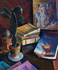 Books on a Table (1928) vintage painting by Ilmari Aalto. Original public domain image from The Finnish National Gallery. Digitally enhanced by rawpixel.