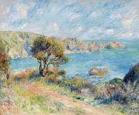 View at Guernsey (1883) vintage illustration by Pierre-Auguste Renoir. Original public domain image from The Sterling and Francine Clark Art Institute. Digitally enhanced by rawpixel.