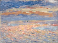 Pierre-Auguste Renoir's Sunset (1879-1881), vintage illustration. Original public domain image from The Sterling and Francine Clark Art Institute. Digitally enhanced by rawpixel.