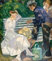 In the priest's garden. Christiansø. (1917) vintage illustration by Edvard Weie. Original public domain image from The Statens Museum for Kunst. Digitally enhanced by rawpixel.