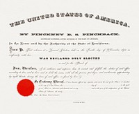 Commission signed by Pinckney Pinchback as acting governor of Louisiana (1872). Original public domain image from The Smithsonian Institution. Digitally enhanced by rawpixel.