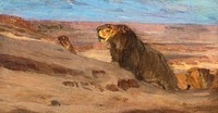 Lions in the Desert (1897-1900) vintage painting by Henry Ossawa Tanner. Original public domain image from The Smithsonian Institution. Digitally enhanced by rawpixel.