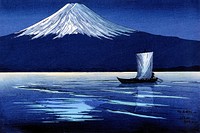 Moonlight on Mt. Fuji (1920-1929) vintage painting by Lilian May Miller. Original public domain image from The Smithsonian Institution. Digitally enhanced by rawpixel.