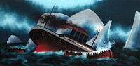 Sinking of the Titanic, vintage painting. Original public domain image from The Smithsonian Institution. Digitally enhanced by rawpixel.