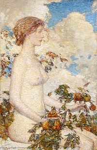 Pomona, vintage painting by Frederick Childe Hassam. Original public domain image from The Smithsonian Institution. Digitally enhanced by rawpixel.