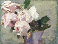 Roses (1925) oil painting by Ludovít Pitthordt. Original public domain image from Web umenia. Digitally enhanced by rawpixel.