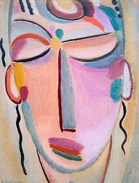 Meditation (1918) vintage illustration by Alexej von Jawlensky. Original public domain image from Wikimedia Commons. Digitally enhanced by rawpixel.